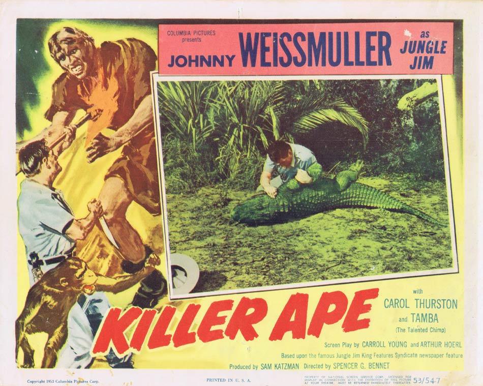 KILLER APE 1953 Lobby Card 3 Jungle Jim Johnny Weissmuller
