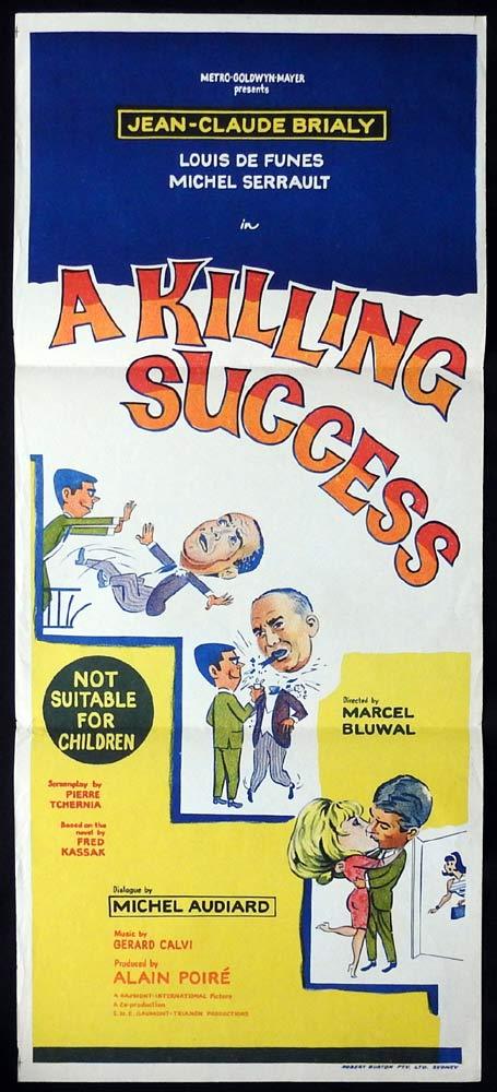 A KILLING SUCCESS Original Australian Daybill Movie Poster Jean Claude Brialy