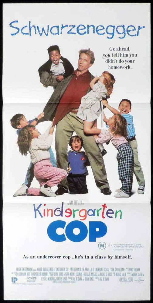 KINDERGARTEN COP Original Daybill Movie Poster Arnold Schwarzenegger