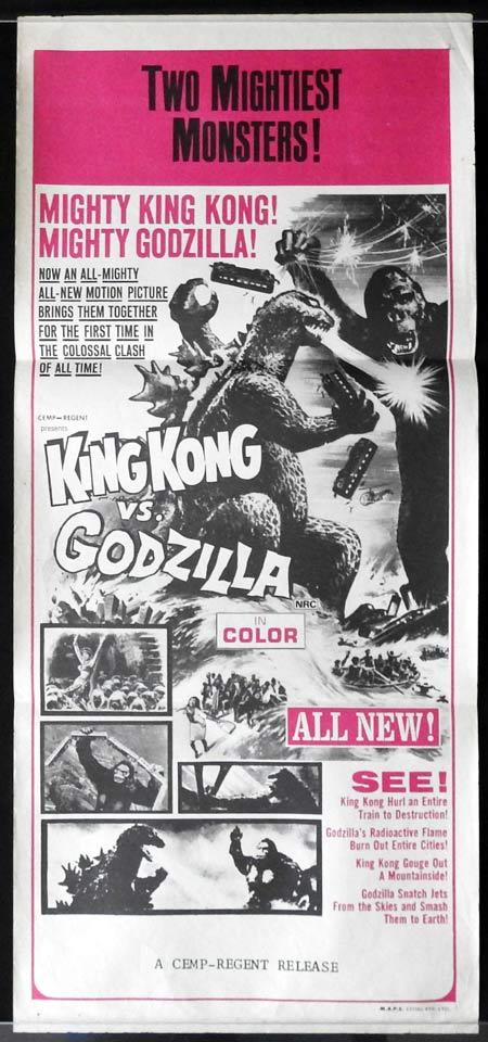 KING KONG VS GODZILLA Original Daybill Movie Poster TOHO Sci Fi