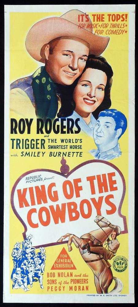 KING OF THE COWBOYS Original Daybill Movie Poster Roy Rogers Smiley Burnette Peggy Moran