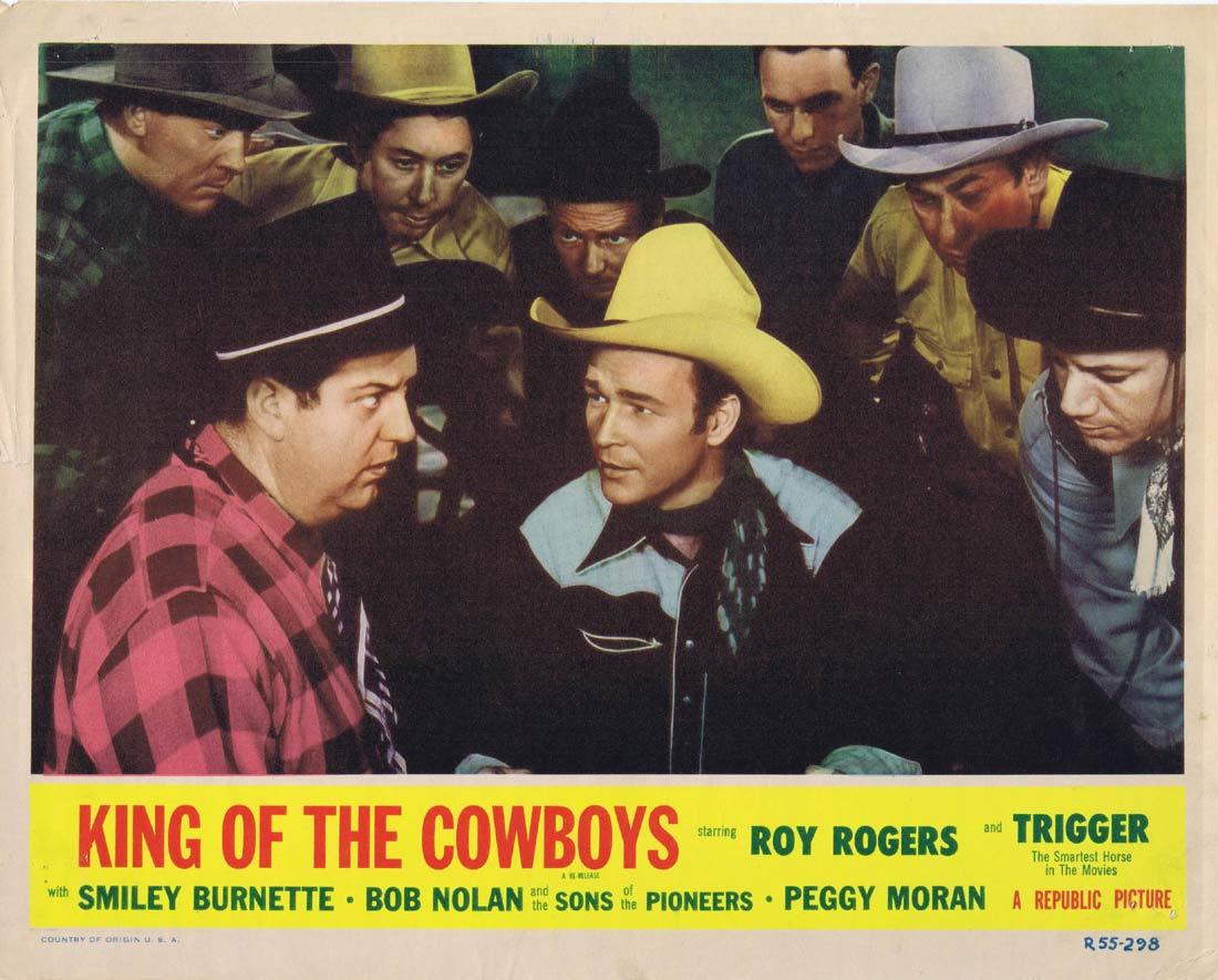 KING OF THE COWBOYS Original Lobby Card Roy Rogers Smiley Burnette 1956r