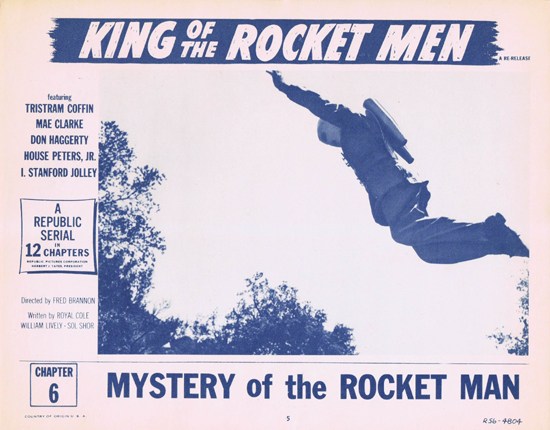 KING OF THE ROCKET MEN Lobby Card 5 1956r Republic Cliffhanger Serial Chapter 6