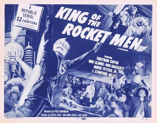 KING OF THE ROCKET MEN 1956r Republic Cliffhanger Serial Title Lobby Card