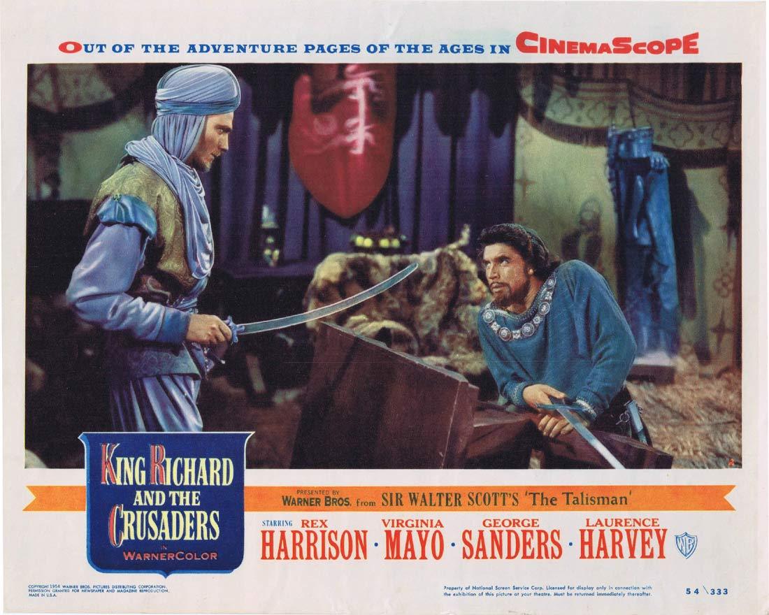 KING RICHARD AND THE CRUSADERS Original Lobby Card 2 Rex Harrison Virginia Mayo
