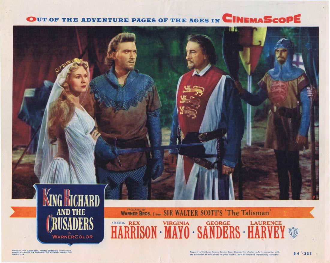 KING RICHARD AND THE CRUSADERS Original Lobby Card 4 Rex Harrison Virginia Mayo
