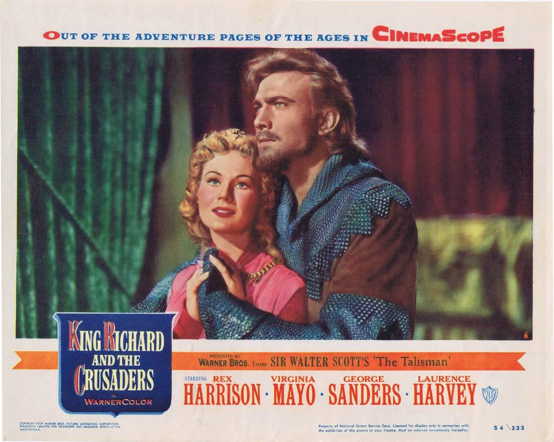 KING RICHARD AND THE CRUSADERS Original Lobby Card 6 Rex Harrison Virginia Mayo