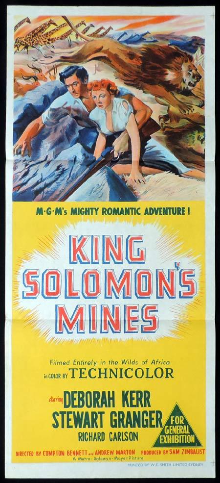 KING SOLOMONS MINES Original Daybill Movie Poster Stewart Granger Deborah Kerr