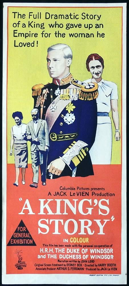 A KING’S STORY Rare Daybill Movie Poster GEORGE VI Wallace Simpson Documentary
