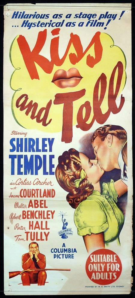KISS AND TELL Original Daybill Movie Poster Shirley Temple Jerome Courtland Walter Abel 1945