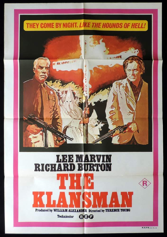 THE KLANSMAN Original One sheet Movie poster Lee Marvin Richard Burton