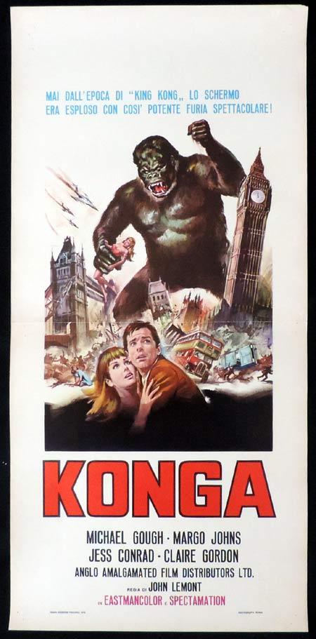 KONGA Italian Locandina Movie Poster Michael Gough Giant Gorilla