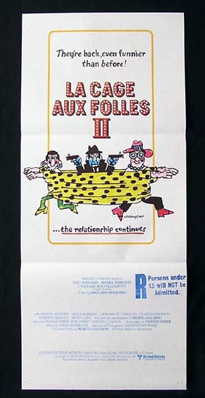 LA CAGE AUX FOLLES II Daybill Movie Poster Michel Serrault