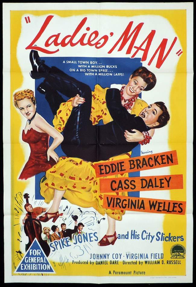 LADIES MAN Original One sheet Movie Poster Eddie Bracken Cass Daley Virginia Welles Spike Jones