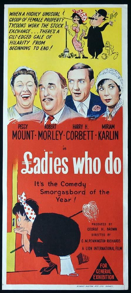 LADIES WHO DO Original Daybill Movie Poster Robert Morley Peggy Mount