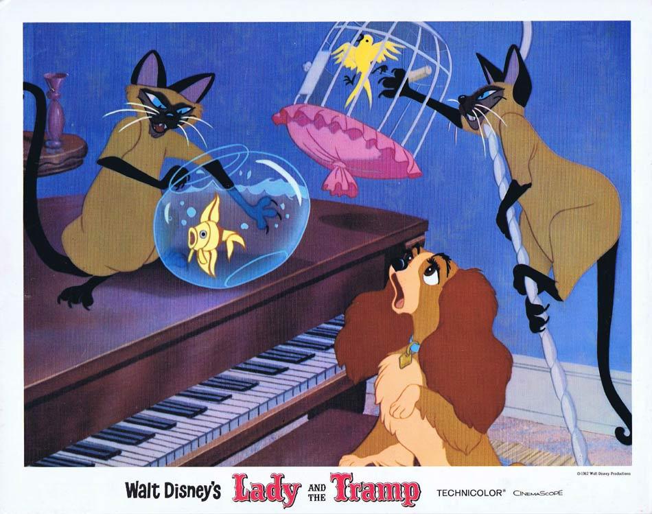 LADY AND THE TRAMP Lobby Card 6 Walt Disney 1962r