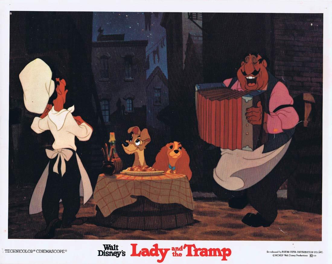 LADY AND THE TRAMP Vintage Lobby Card 4 Walt Disney 1980r
