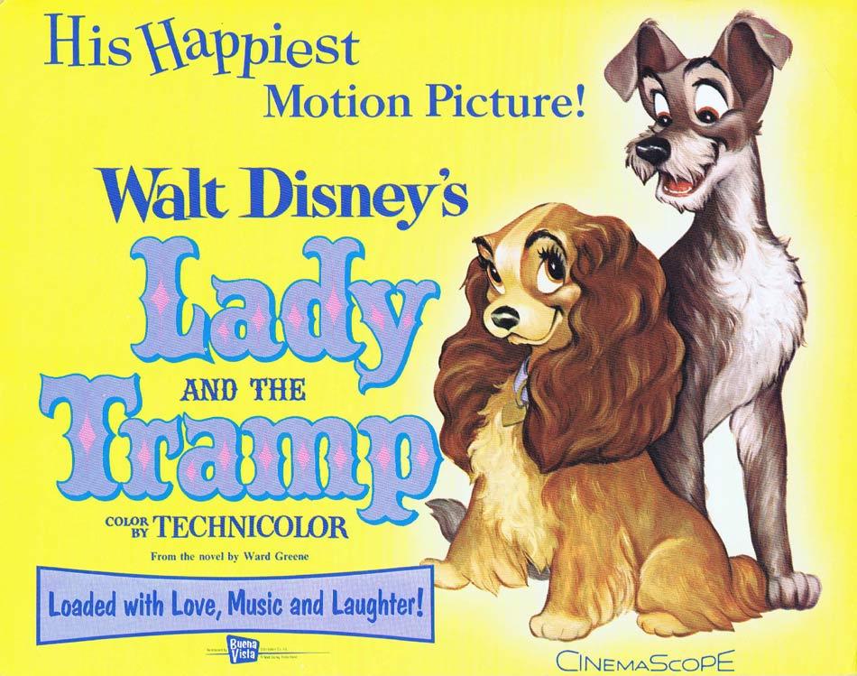 LADY AND THE TRAMP Title Lobby Card Walt Disney 1962r