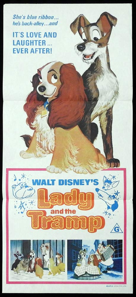LADY AND THE TRAMP Original Daybill Movie Poster Peggy Lee Disney