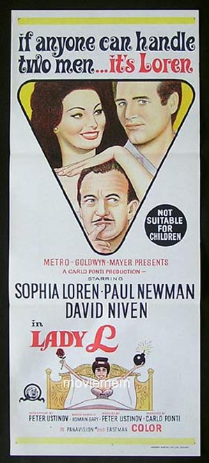 LADY L Original Daybill Movie Poster Sophia Loren Paul Newman