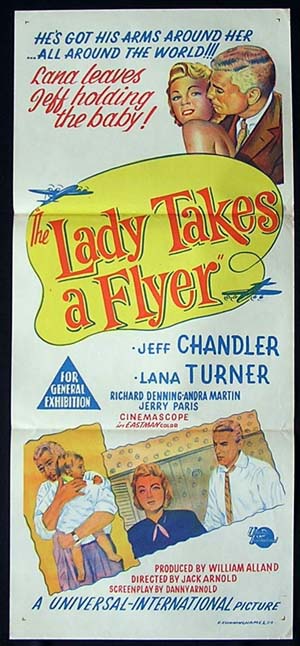 THE LADY TAKES A FLYER Daybill Movie Poster Lana Turner Jeff Chandler