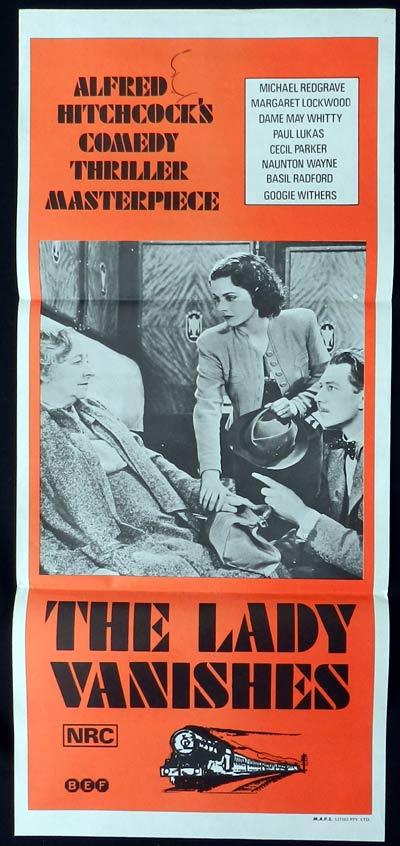 THE LADY VANISHES Original Daybill Movie Poster Alfred Hitchcock 1970s release