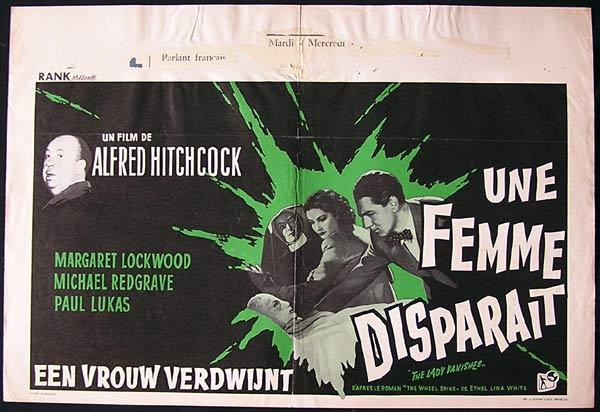THE LADY VANISHES Movie Poste 1960sR Alfred Hitchcock Belgian