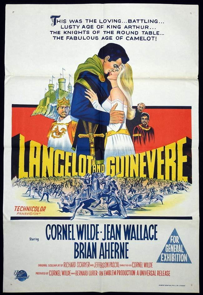 LANCELOT AND GUINEVERE Original One sheet Movie Poster Cornel Wilde Jean Wallace