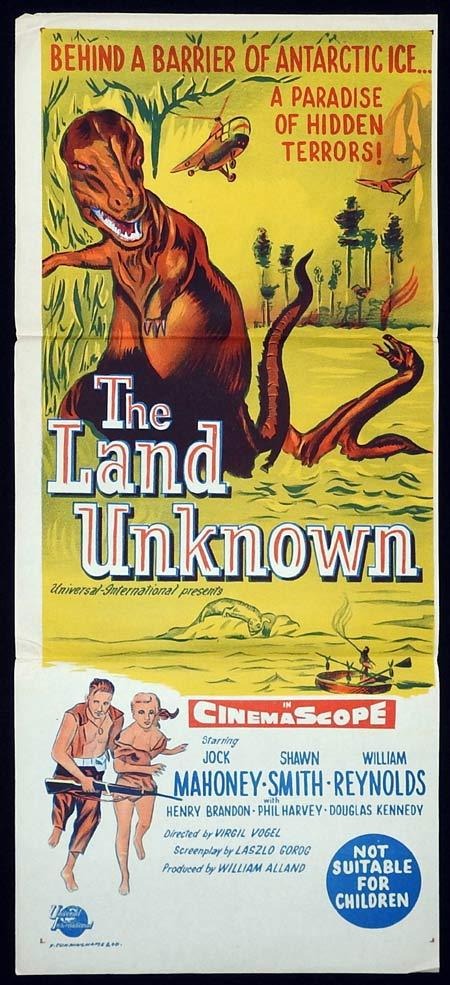 THE LAND UNKNOWN Original Daybill Movie poster DINOSAURS Jock Mahoney