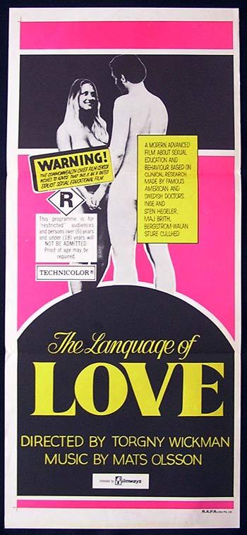 THE LANGUAGE OF LOVE 1969 Rare SWEDISH SEXPLOITATION poster