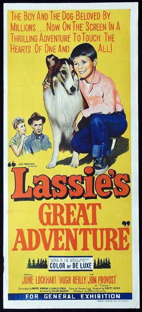 LASSIE’S GREAT ADVENTURE Original Daybill Movie Poster June Lockhart Jon Provost
