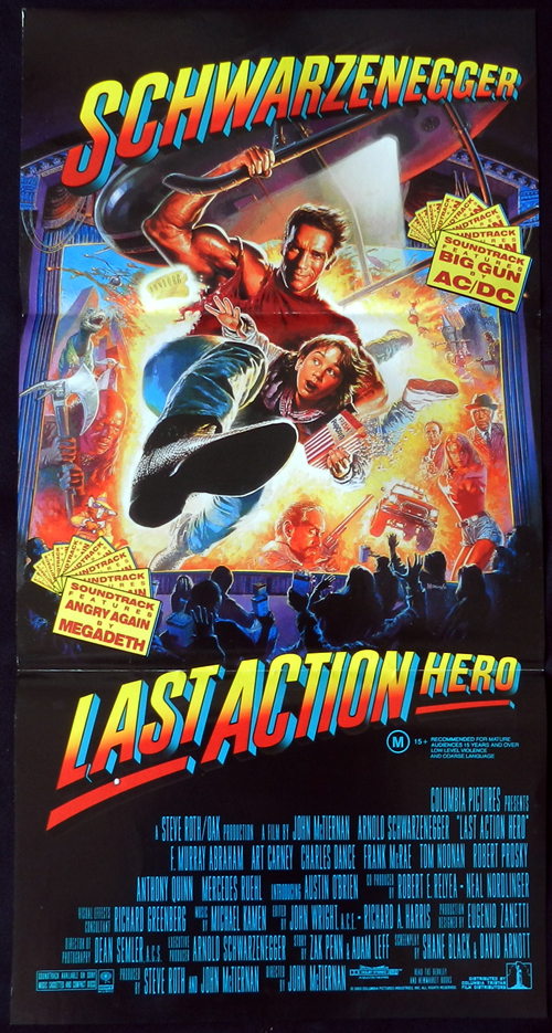 LAST ACTION HERO Arnold Schwarzenegger Original Daybill Movie poster
