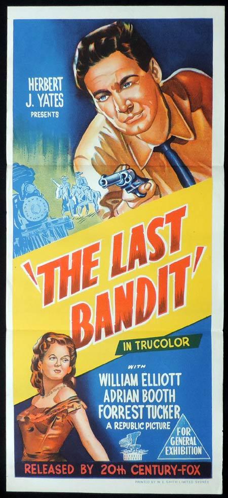 THE LAST BANDIT Original Daybill Movie Poster Bill Elliott