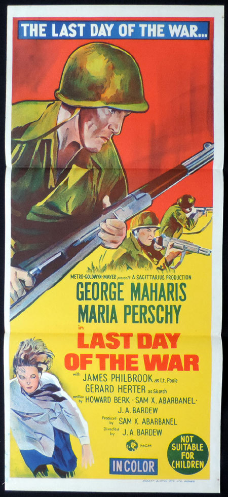 LAST DAY OF THE WAR Daybill Movie poster George Maharis Maria Perschy