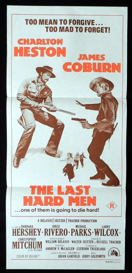 THE LAST HARD MEN Daybill Movie Poster Charlton Heston