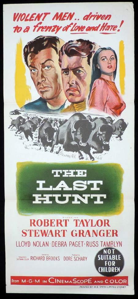 THE LAST HUNT Original Daybill Movie Poster Robert Taylor Stewart Granger