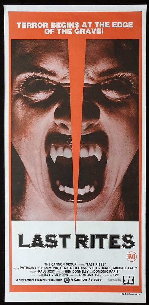LAST RITES Original Daybill Movie poster Patricia Lee Hammond Vampires