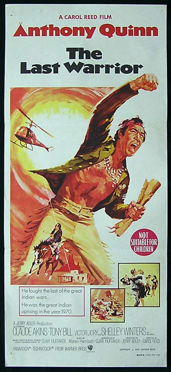 THE LAST WARRIOR aka FLAP Original Daybill Movie Poster Anthony Quinn