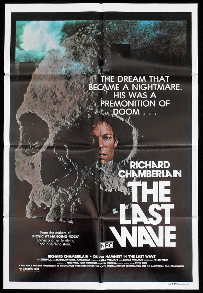 THE LAST WAVE One Sheet Movie Poster Peter Weir SKULL STYLE Richard Chamberlain