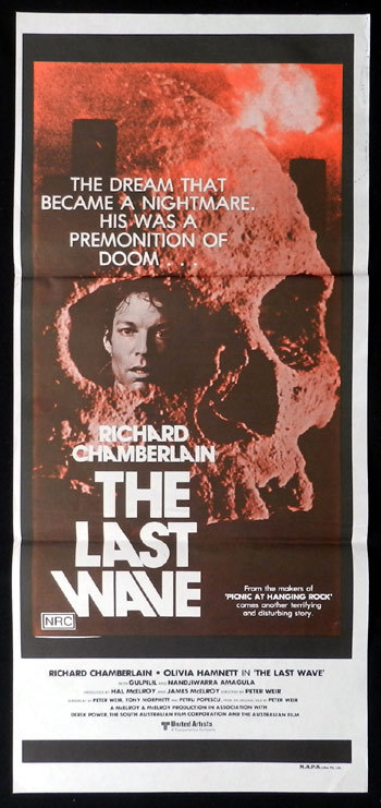 THE LAST WAVE 1977 Peter Weir Pink SKULL STYLE NZ daybill poster