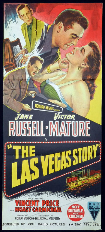 THE LAS VEGAS STORY Jane Russell ORIGINAL Daybill Movie poster Victor Mature
