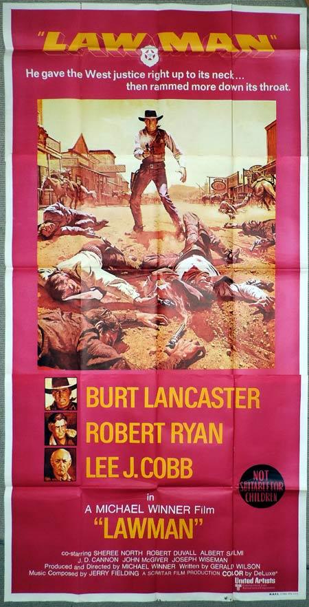 LAWMAN Original 3 Sheet Movie Poster Burt Lancaster