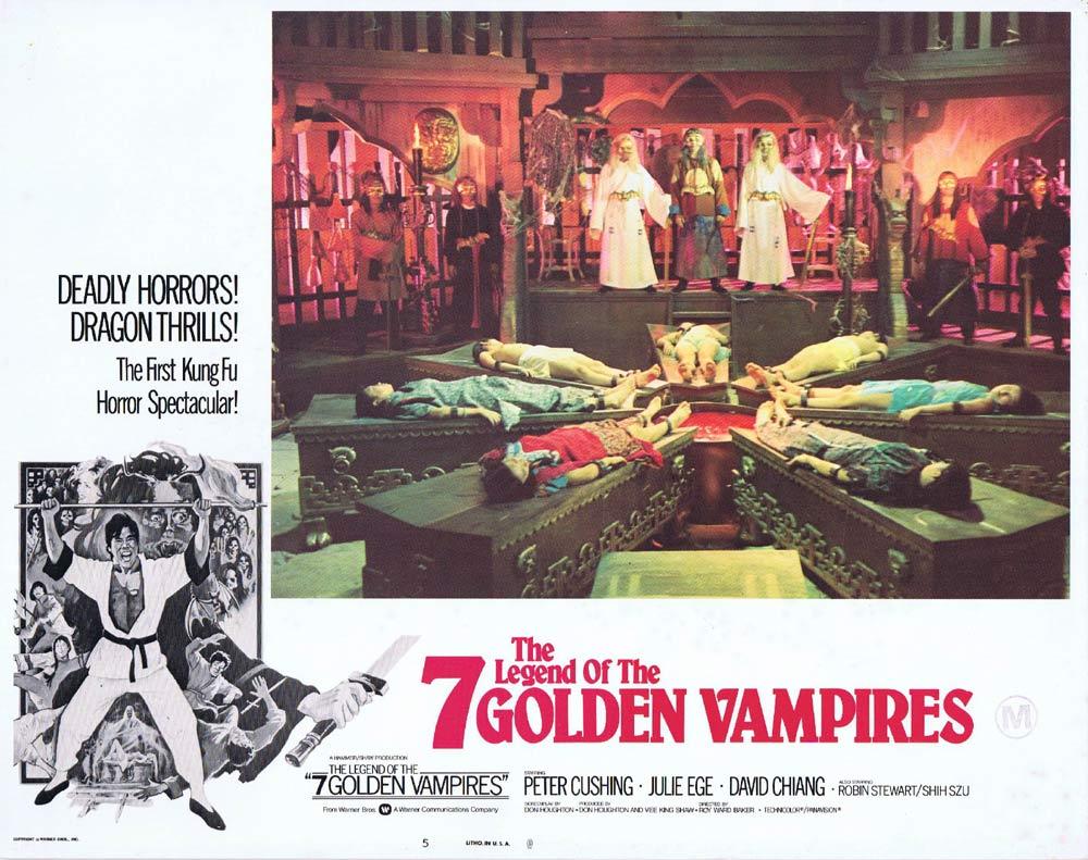 LEGEND OF THE 7 GOLDEN VAMPIRES Lobby Card 5 Hammer Horror Kung Fu