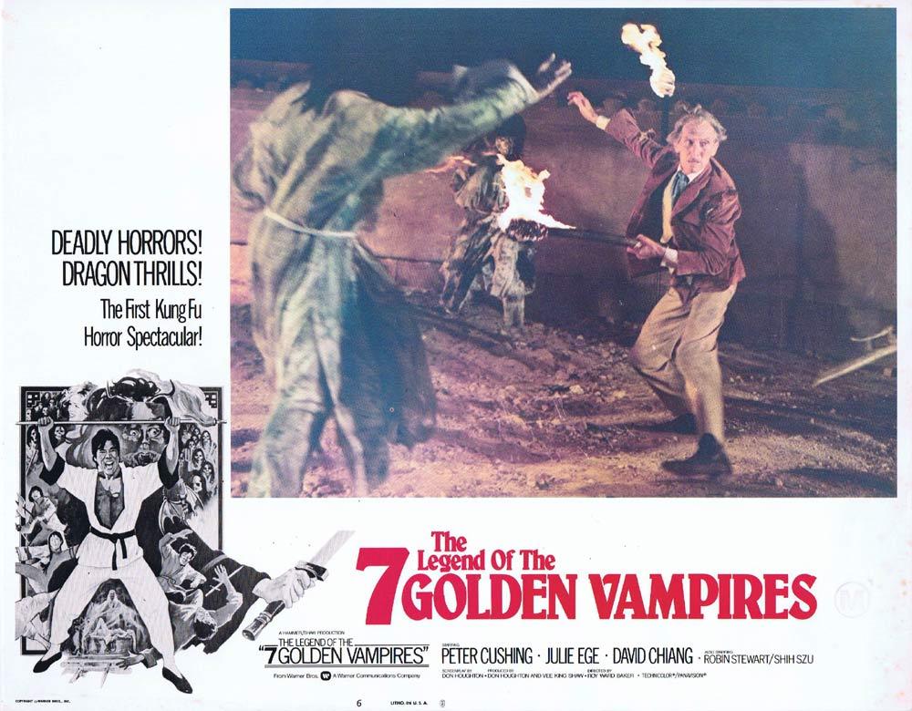 LEGEND OF THE 7 GOLDEN VAMPIRES Lobby Card 6 Hammer Horror Kung Fu