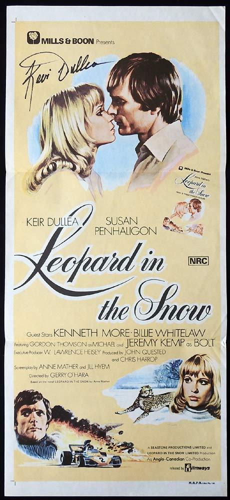 LEOPARD IN THE SNOW Original Daybill Movie poster AUTOGRAPHED By Keir Dullea