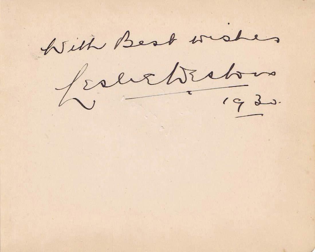LESLIE WESTON Autographed Album Page 1952