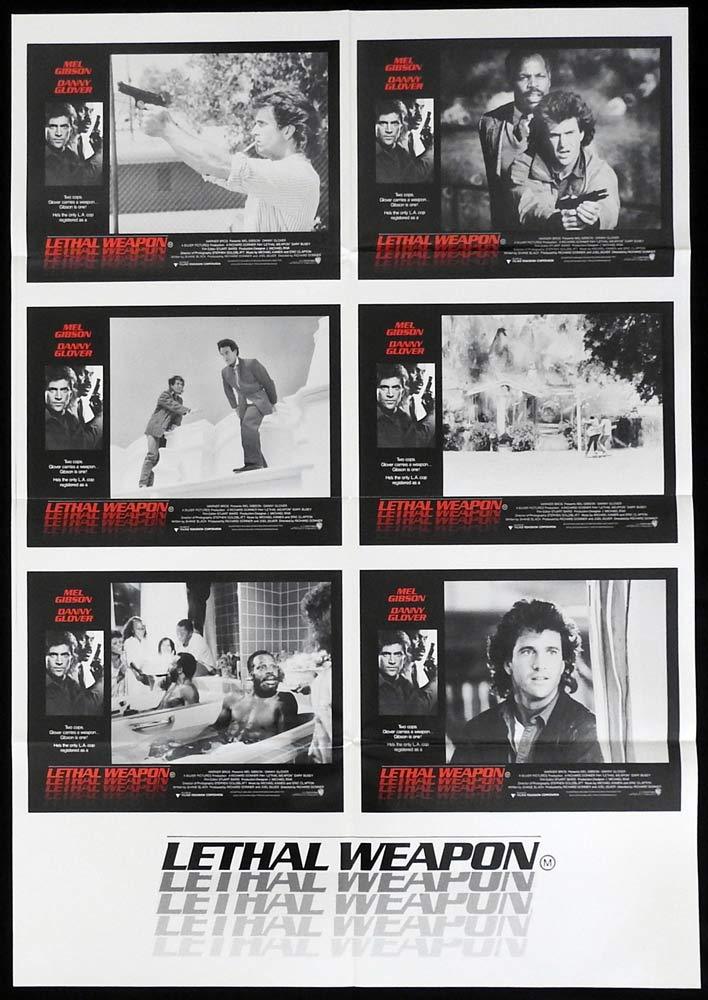LETHAL WEAPON Original UNCUT Photo Sheet Movie Poster Mel Gibson Danny Glover