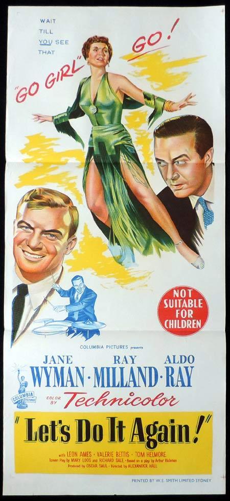 LET’S DO IT AGAIN Original Daybill Movie Poster Ray Milland Jane Wyman