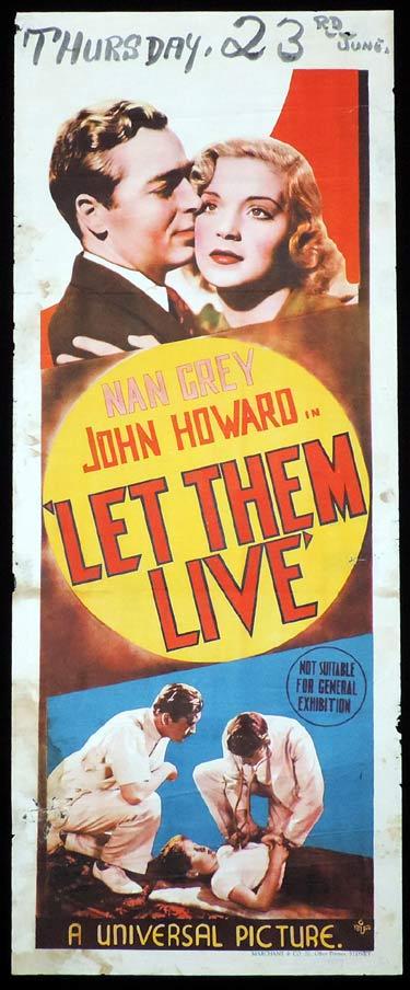 LET THEM LIVE Long Daybill Movie poster 1937 Nan Grey John Howard