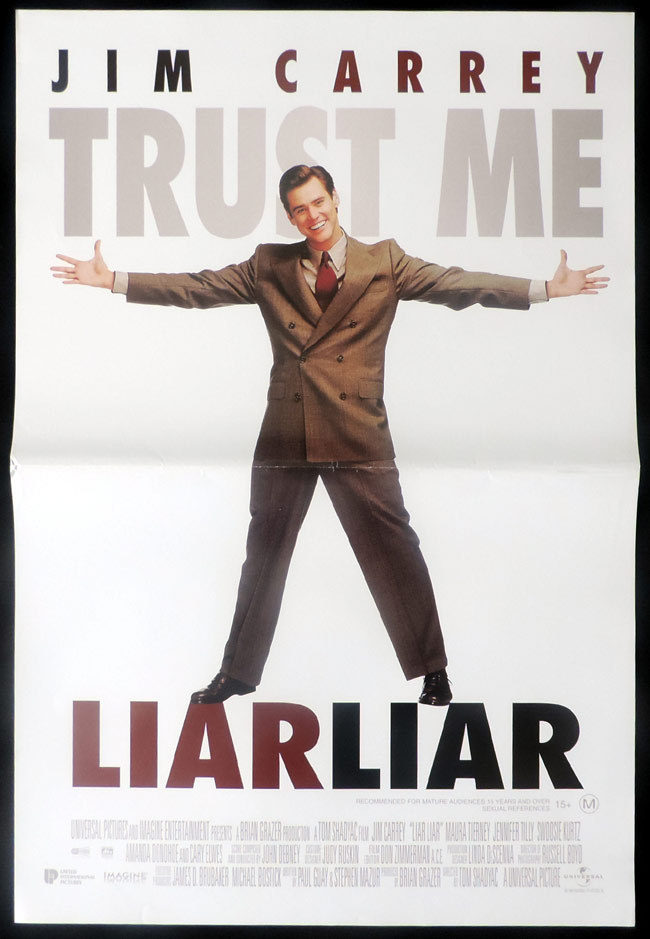 Liar Liar Original Daybill Movie Poster Jim Carrey Moviemem Original Movie Posters